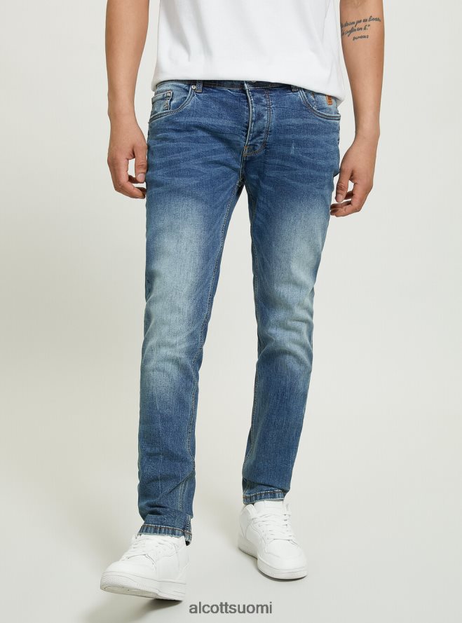vaatetus fi Alcott miehet Skinny fit farkut joustavasta denimistä d002 keskitummansininen HL28P01152