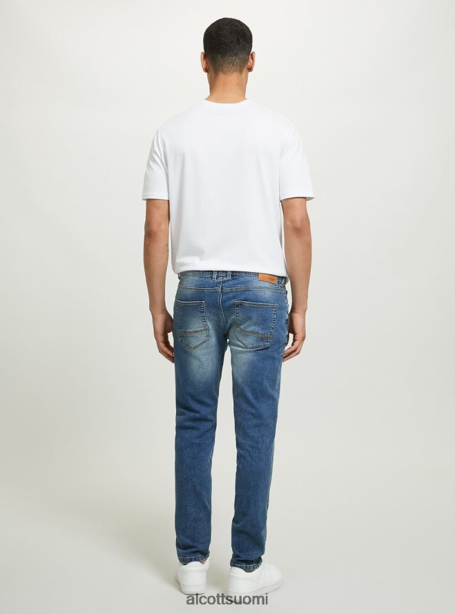 vaatetus fi Alcott miehet Skinny fit farkut joustavasta denimistä d002 keskitummansininen HL28P01152