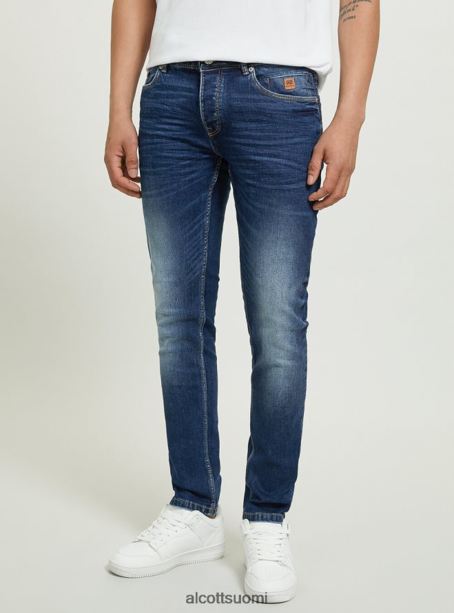 vaatetus fi Alcott miehet Skinny fit farkut joustavasta denimistä d002 keskitummansininen HL28P0692