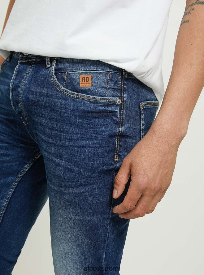 vaatetus fi Alcott miehet Skinny fit farkut joustavasta denimistä d002 keskitummansininen HL28P0692