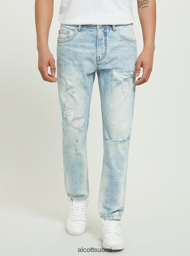 vaatetus fi Alcott miehet ohuet, joustavat farkut, joissa repeytys d007 vaaleansininen HL28P0686