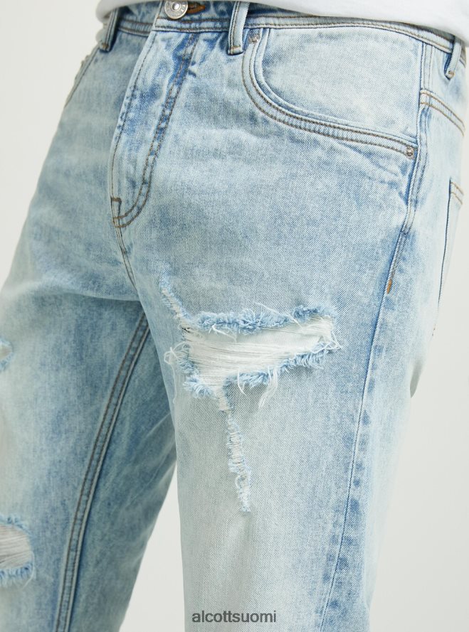 vaatetus fi Alcott miehet ohuet, joustavat farkut, joissa repeytys d007 vaaleansininen HL28P0686