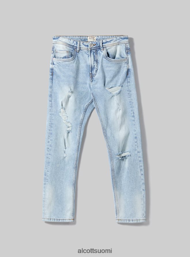 vaatetus fi Alcott miehet ohuet, joustavat farkut, joissa repeytys d007 vaaleansininen HL28P0686