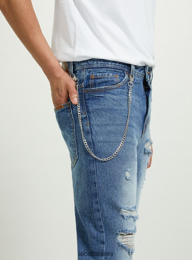 vaatetus fi Alcott miehet rennon mallin farkut, joissa on kyyneleitä d004 keskivaaleansininen HL28P0875