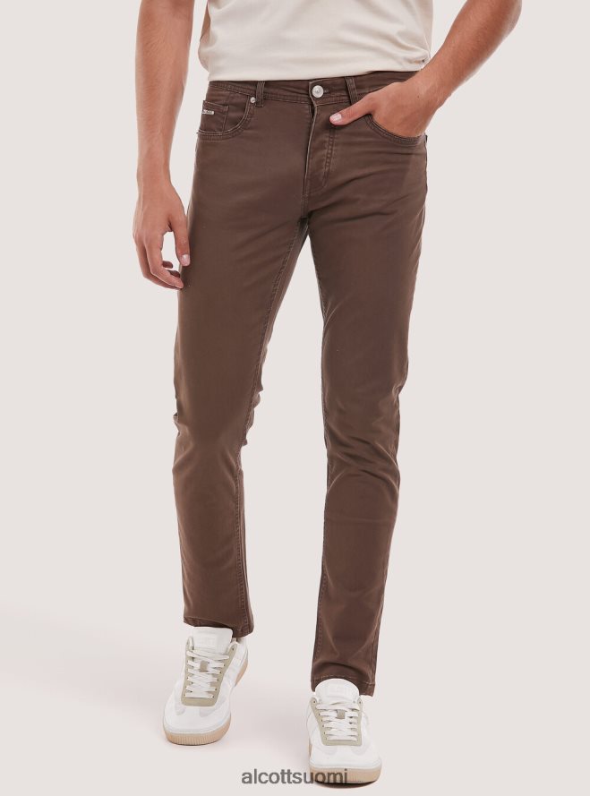 vaatetus fi Alcott miehet Kierrätetystä puuvillasta valmistetut skinny fit -housut bk1 musta HL28P01081