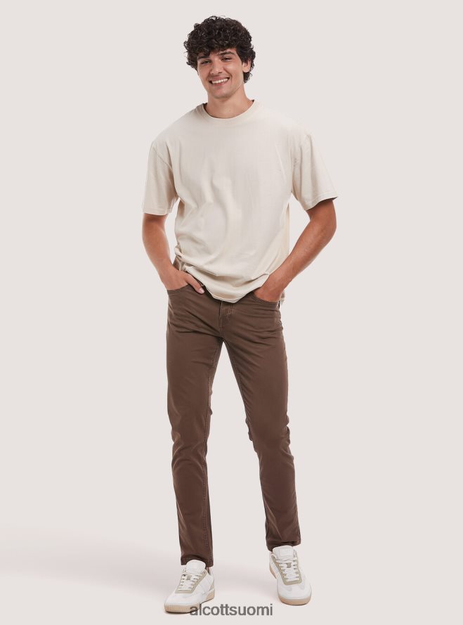 vaatetus fi Alcott miehet Kierrätetystä puuvillasta valmistetut skinny fit -housut bk1 musta HL28P01081