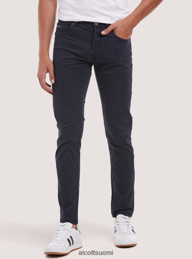 vaatetus fi Alcott miehet Kierrätetystä puuvillasta valmistetut skinny fit -housut bk1 musta HL28P01157