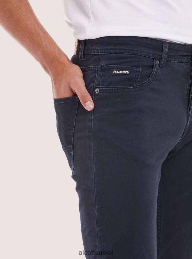 vaatetus fi Alcott miehet Kierrätetystä puuvillasta valmistetut skinny fit -housut bk1 musta HL28P01157