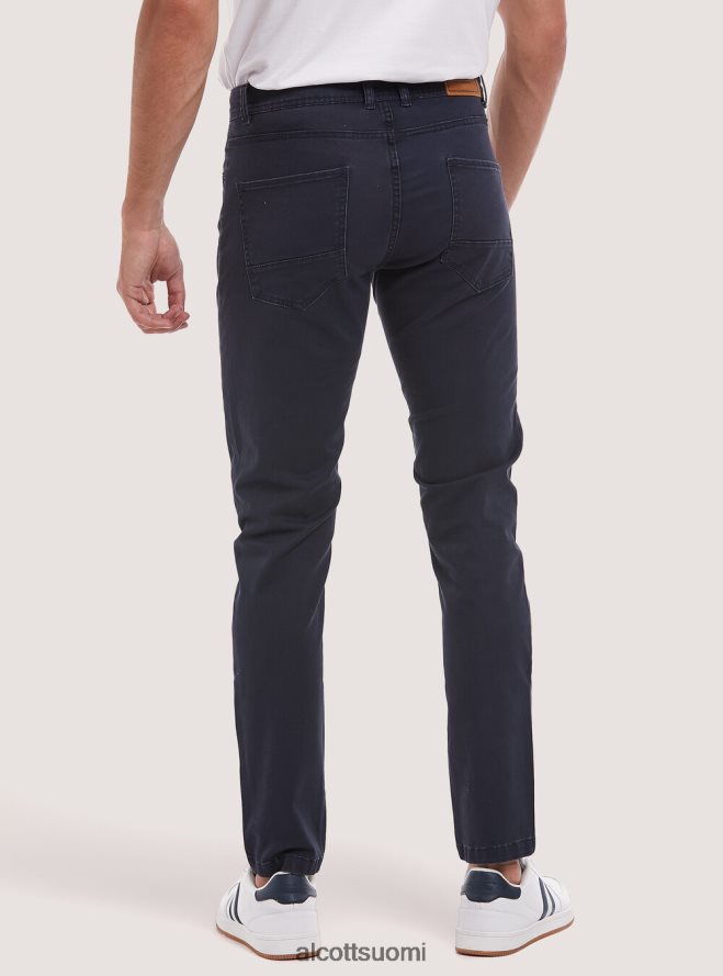 vaatetus fi Alcott miehet Kierrätetystä puuvillasta valmistetut skinny fit -housut bk1 musta HL28P01157