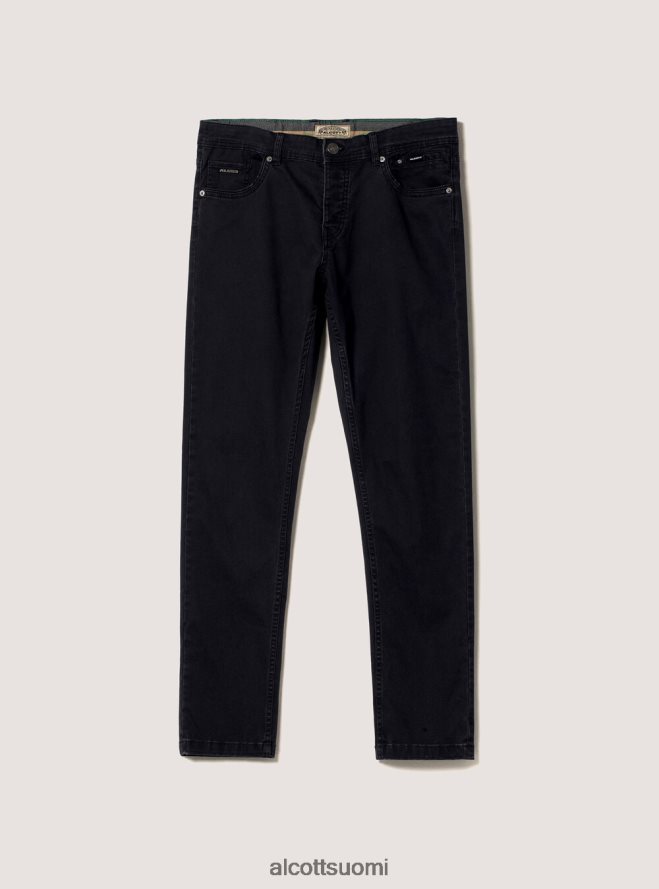 vaatetus fi Alcott miehet Kierrätetystä puuvillasta valmistetut skinny fit -housut bk1 musta HL28P01157