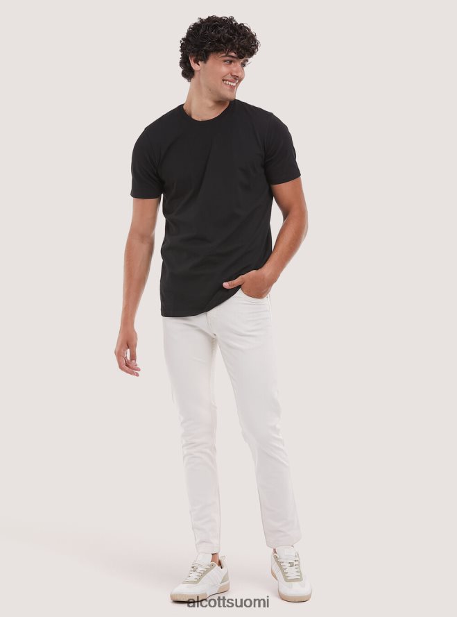 vaatetus fi Alcott miehet Kierrätetystä puuvillasta valmistetut skinny fit -housut bk1 musta HL28P01166