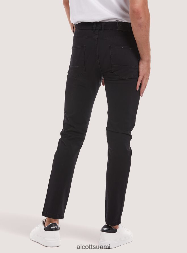 vaatetus fi Alcott miehet Kierrätetystä puuvillasta valmistetut skinny fit -housut bk1 musta HL28P0914