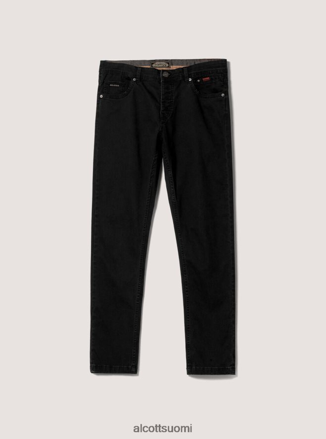 vaatetus fi Alcott miehet Kierrätetystä puuvillasta valmistetut skinny fit -housut bk1 musta HL28P0914