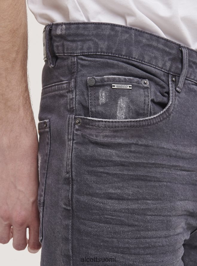 vaatetus fi Alcott miehet joustavat twill-puuvillahousut musta HL28P01148