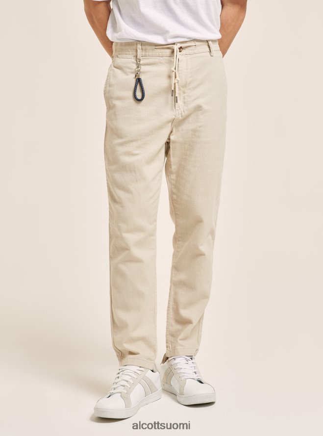 vaatetus fi Alcott miehet nauhasekoiteiset nauhahousut c017 valkoinen HL28P01071