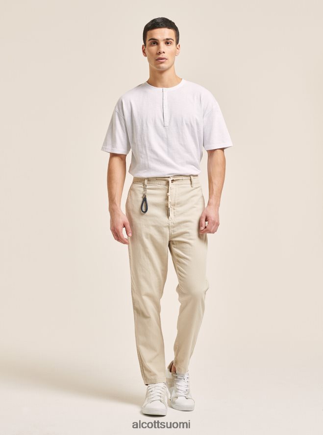 vaatetus fi Alcott miehet nauhasekoiteiset nauhahousut c017 valkoinen HL28P01071