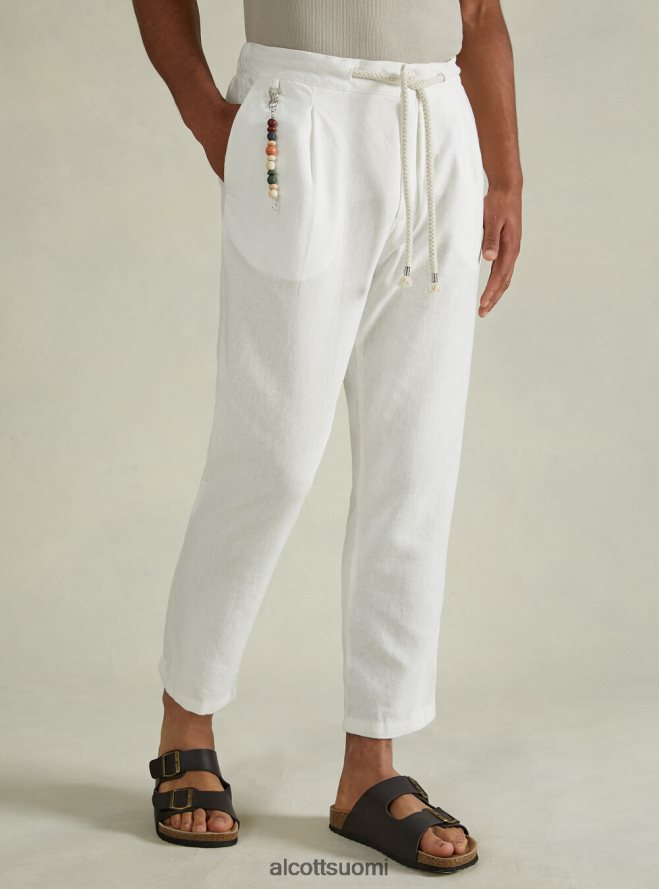 vaatetus fi Alcott miehet pellavasekoitehousut kiristysnyörillä vyötäröllä bg2 beige keskikokoinen HL28P0611