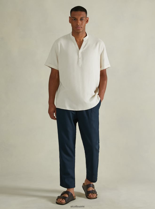 vaatetus fi Alcott miehet pellavasekoitehousut kiristysnyörillä vyötäröllä bg2 beige keskikokoinen HL28P0831