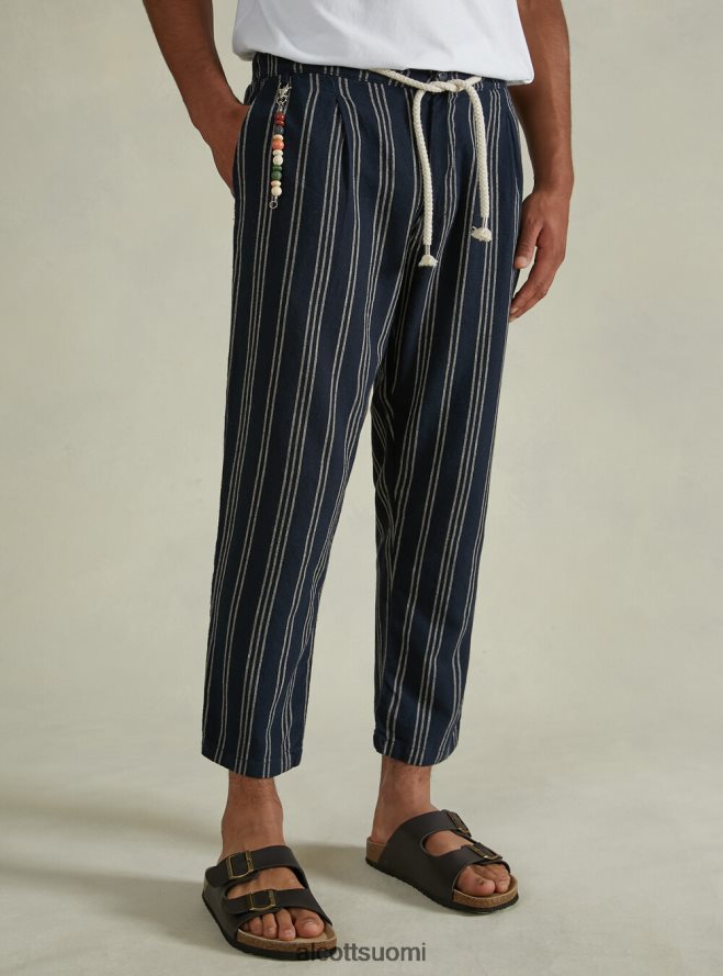 vaatetus fi Alcott miehet pellavasekoitehousut raidallisella kiristysnyörillä na1 laivasto tumma HL28P0702