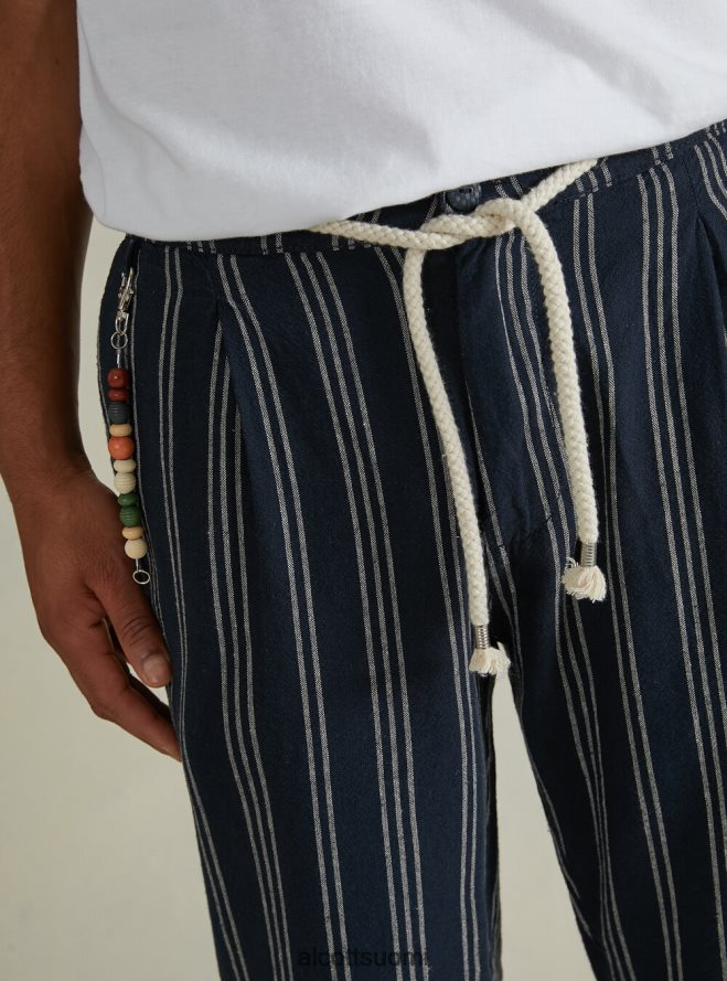 vaatetus fi Alcott miehet pellavasekoitehousut raidallisella kiristysnyörillä na1 laivasto tumma HL28P0702