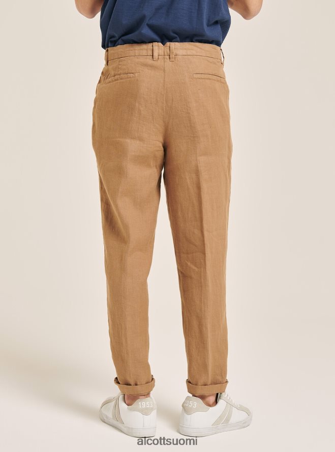 vaatetus fi Alcott miehet puhtaat pellavaiset laskokset housut c6603 kaky HL28P0861
