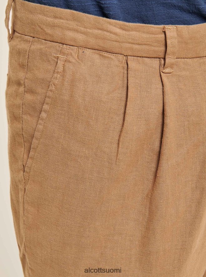 vaatetus fi Alcott miehet puhtaat pellavaiset laskokset housut c6603 kaky HL28P0861