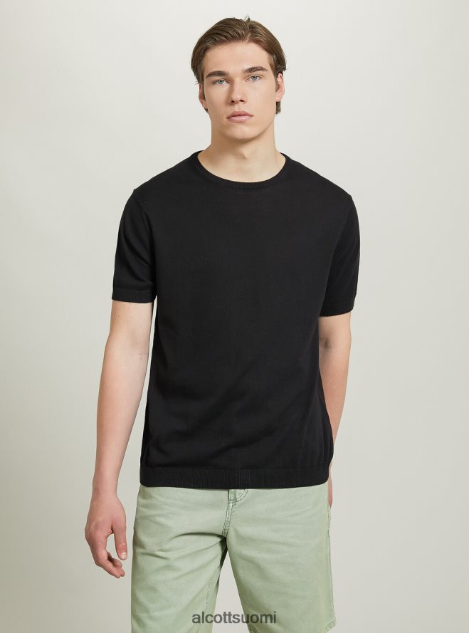vaatetus fi Alcott miehet lyhythihainen puuvillapusero bk1 musta HL28P0628