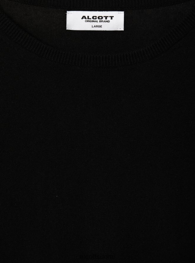 vaatetus fi Alcott miehet lyhythihainen puuvillapusero bk1 musta HL28P0628