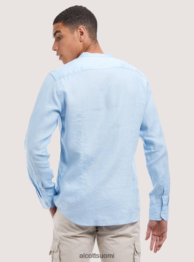 vaatetus fi Alcott miehet camicia 100% lino collo coreano az3 azurre valo HL28P01033