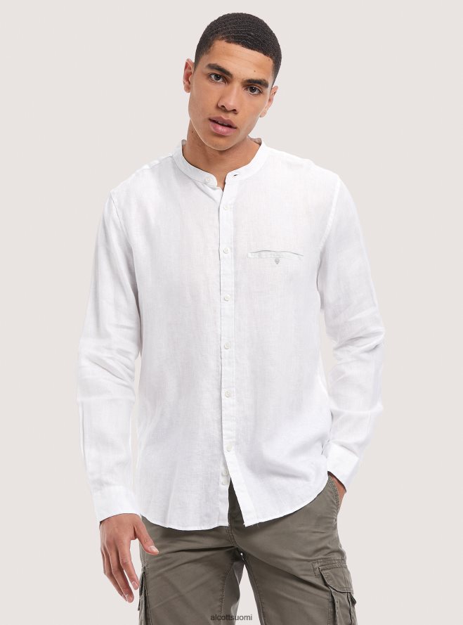 vaatetus fi Alcott miehet camicia 100% lino collo coreano az3 azurre valo HL28P0722