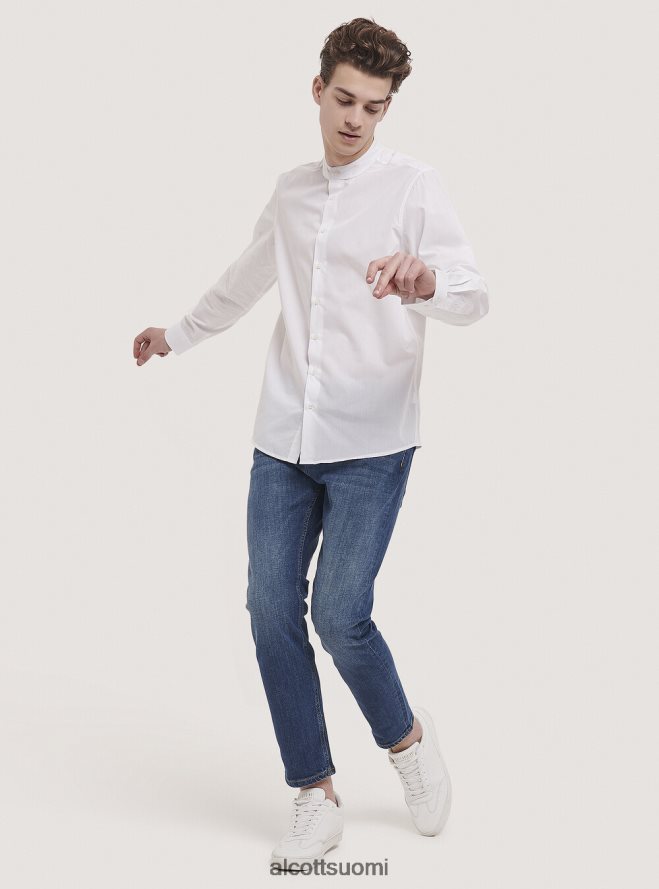 vaatetus fi Alcott miehet camicia a maniche lunghe con collo coreano valkoinen HL28P01019