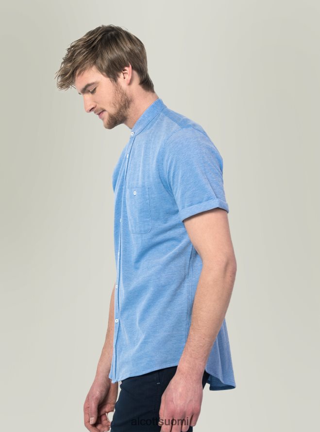 vaatetus fi Alcott miehet camicia di piquet con collo coreano sininen HL28P0717