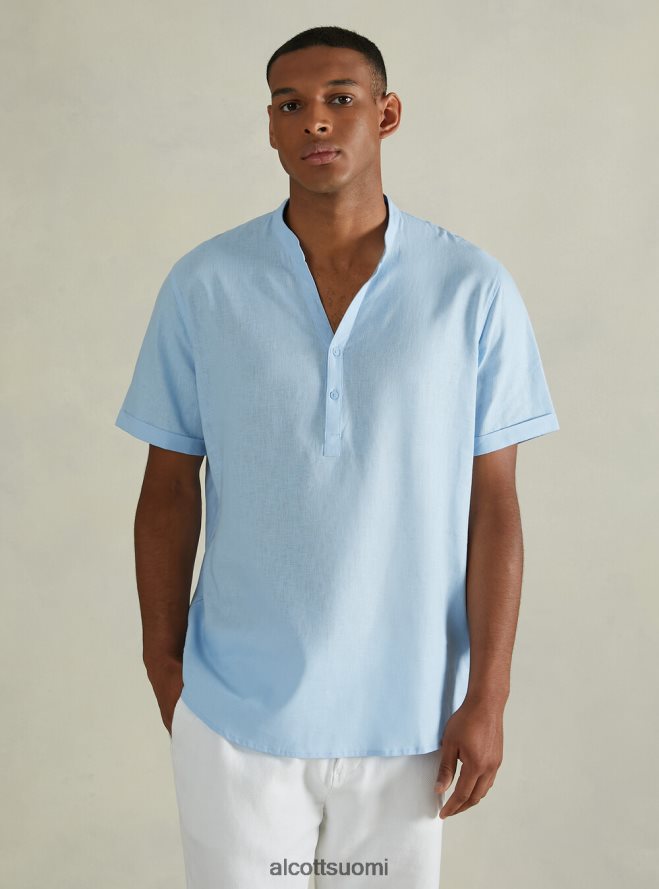 vaatetus fi Alcott miehet pellavasekoituspaita korealaisella kauluksella wh3 valkoinen HL28P0715