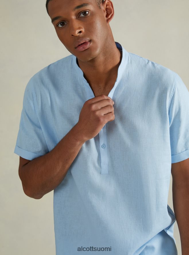 vaatetus fi Alcott miehet pellavasekoituspaita korealaisella kauluksella wh3 valkoinen HL28P0715