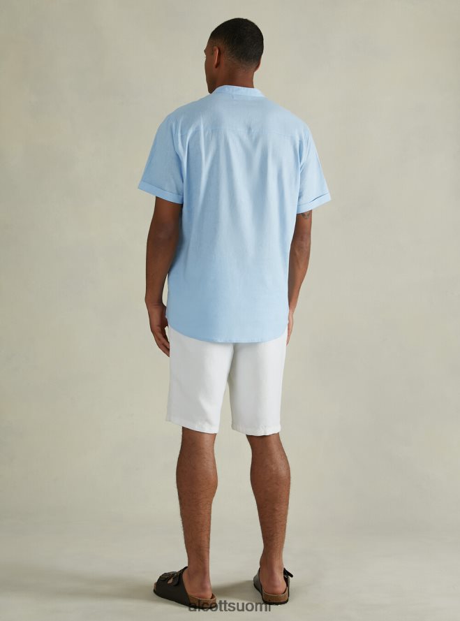 vaatetus fi Alcott miehet pellavasekoituspaita korealaisella kauluksella wh3 valkoinen HL28P0715