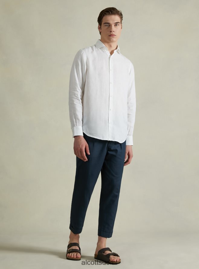 vaatetus fi Alcott miehet pitkähihainen puhdas pellavapaita az3 azurre valo HL28P0707