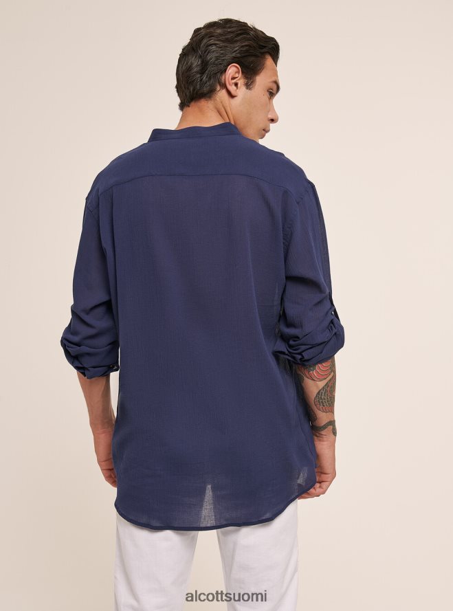 vaatetus fi Alcott miehet pitkähihainen puuvillapaita korealaisella kauluksella valkoinen HL28P0750