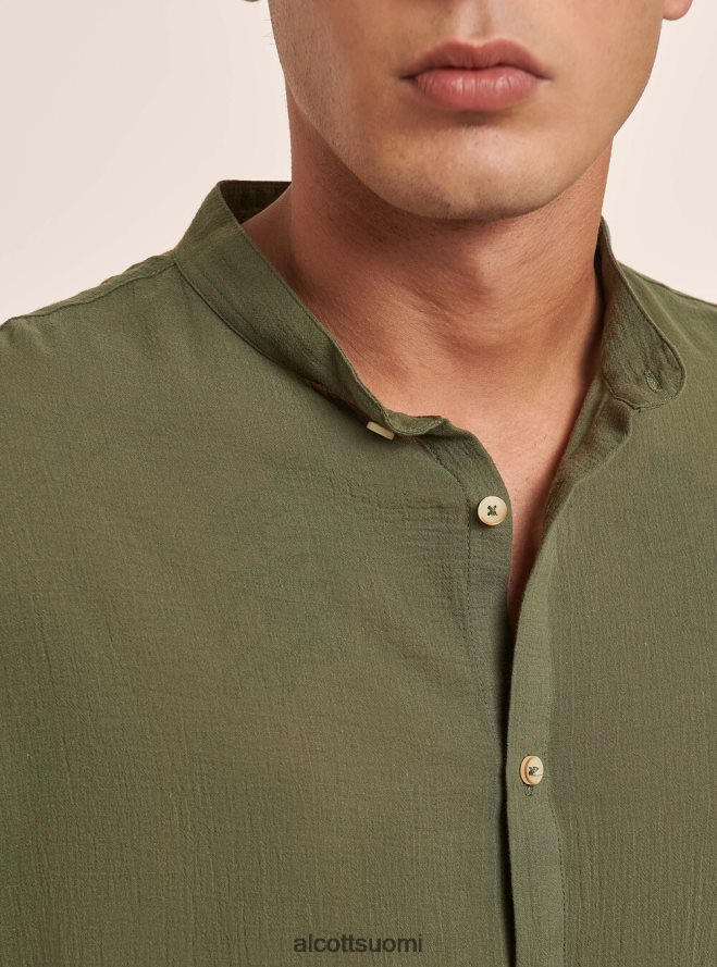 vaatetus fi Alcott miehet pitkähihainen puuvillapaita korealaisella kauluksella valkoinen HL28P0927