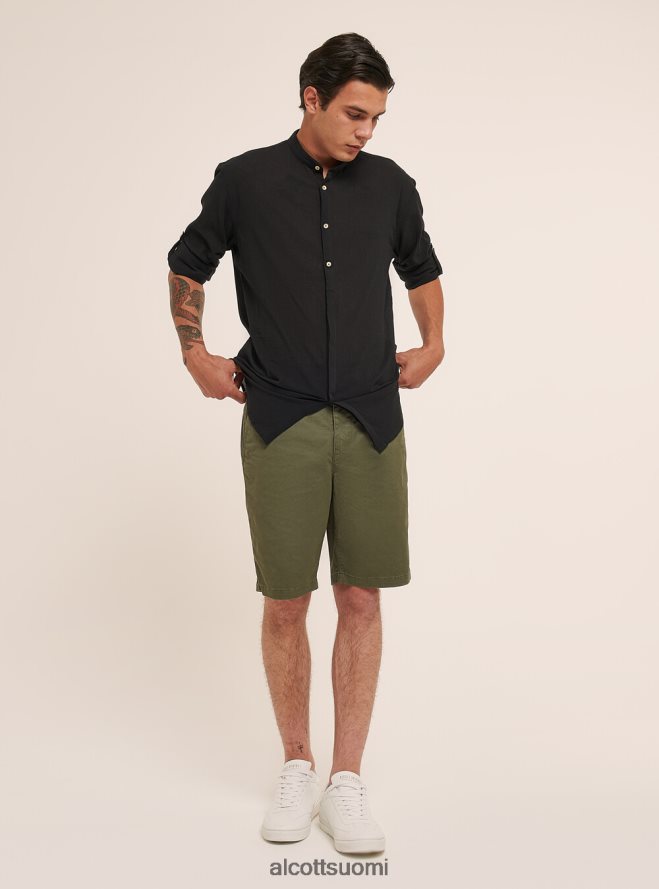 vaatetus fi Alcott miehet pitkähihainen puuvillapaita korealaisella kauluksella valkoinen HL28P0931