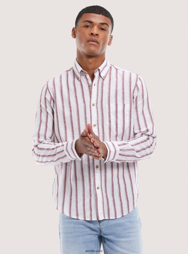 vaatetus fi Alcott miehet raidallinen pellavasekoituspaita sininen laivasto HL28P0714