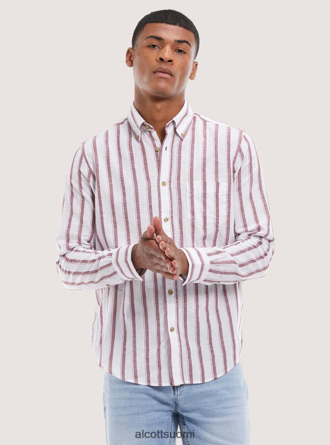 vaatetus fi Alcott miehet raidallinen pellavasekoituspaita sininen laivasto HL28P0714