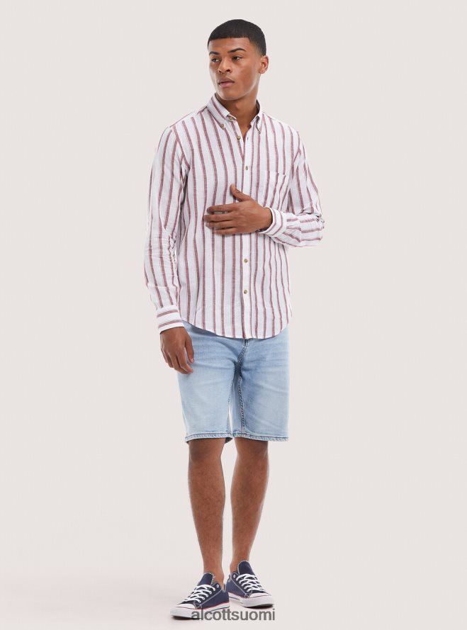 vaatetus fi Alcott miehet raidallinen pellavasekoituspaita sininen laivasto HL28P0714