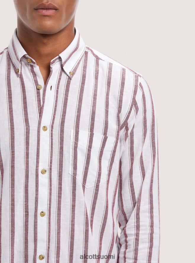 vaatetus fi Alcott miehet raidallinen pellavasekoituspaita sininen laivasto HL28P0714