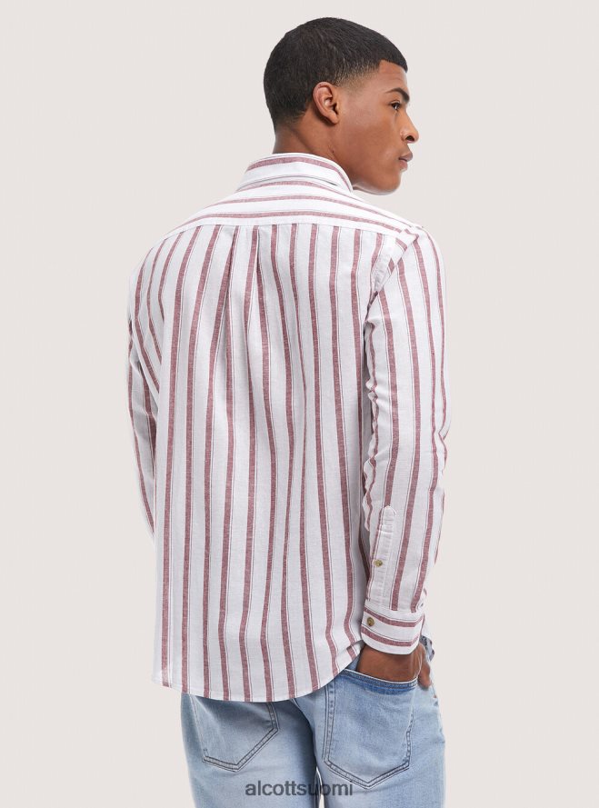 vaatetus fi Alcott miehet raidallinen pellavasekoituspaita sininen laivasto HL28P0714