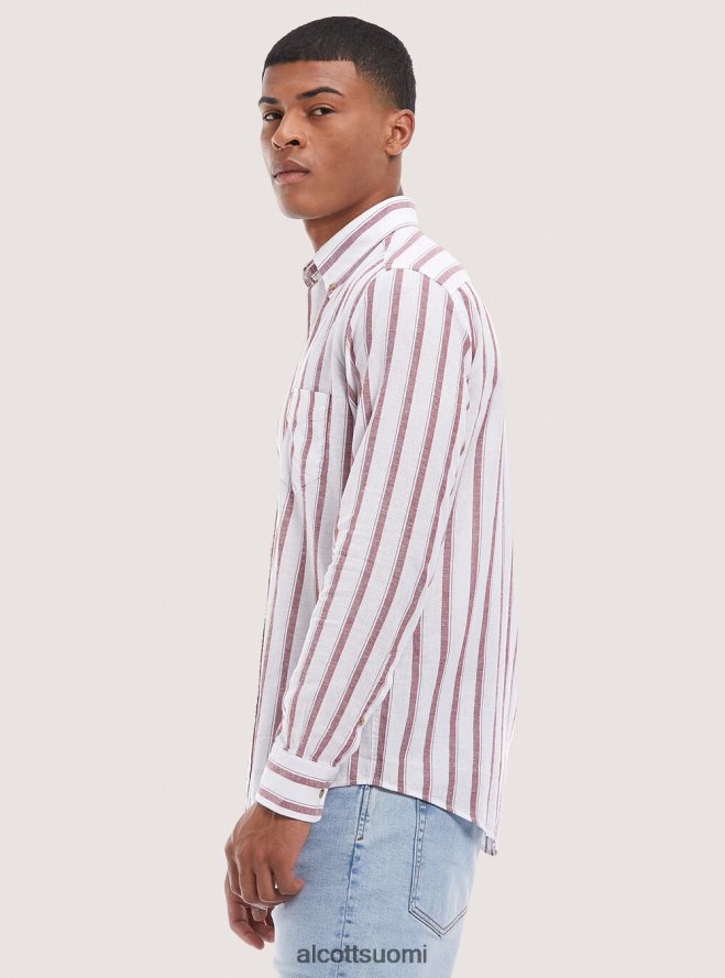 vaatetus fi Alcott miehet raidallinen pellavasekoituspaita sininen laivasto HL28P0714