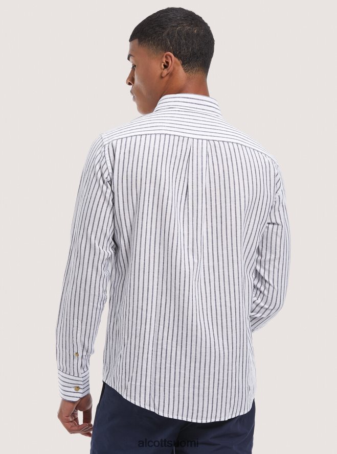 vaatetus fi Alcott miehet raidallinen pellavasekoituspaita sininen laivasto HL28P0832