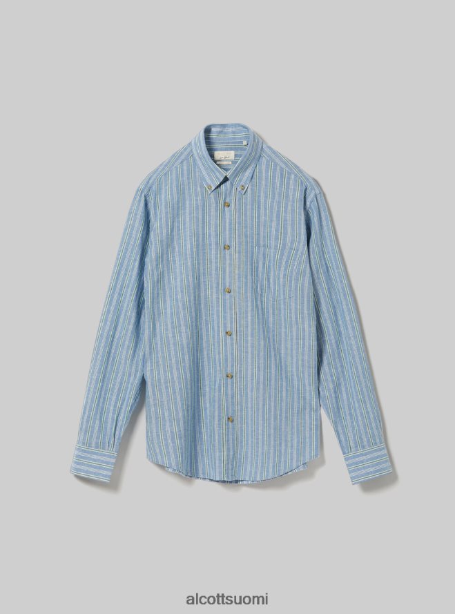 vaatetus fi Alcott miehet raidallinen pellavasekoituspaita taivaansininen HL28P0698