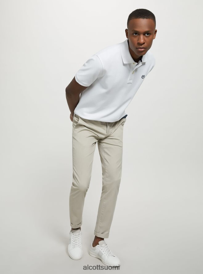 vaatetus fi Alcott miehet puuvillainen pikee poolopaita brodeerauksella wh3 valkoinen HL28P01178