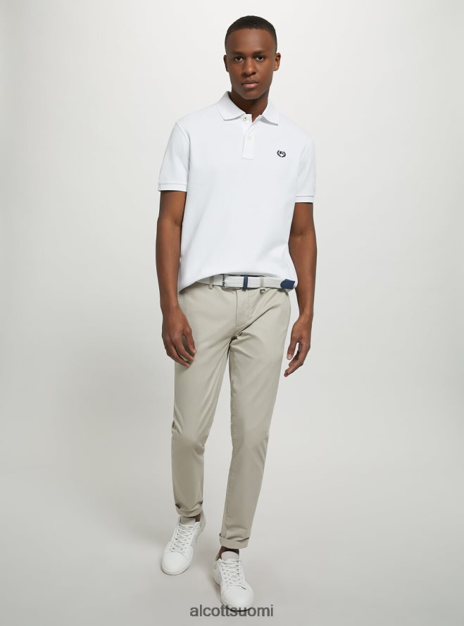 vaatetus fi Alcott miehet puuvillainen pikee poolopaita brodeerauksella wh3 valkoinen HL28P01178