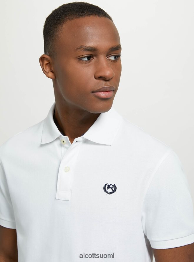vaatetus fi Alcott miehet puuvillainen pikee poolopaita brodeerauksella wh3 valkoinen HL28P01178